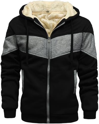 AIELVIN Men's Winter Fleece Thermal Jackets for Men Sherpa Lined