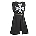 Blessume Knight Tunic Medieval Cosplay Costume with Maltese Cross, Black, One size