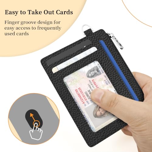 Image of Hancynir Black Minimalist Small Wallet Women Credit Card Holder Slim RFID