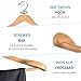 Amber Home 6 Pack Wide Shoulder Wooden Suit Hangers, Natural Wood Coat Hangers with Non Slip Pants Bar, Clothes Hangers for Jackets, Sweaters, Pants & Heavy Clothes (Natural, 6 Pack)