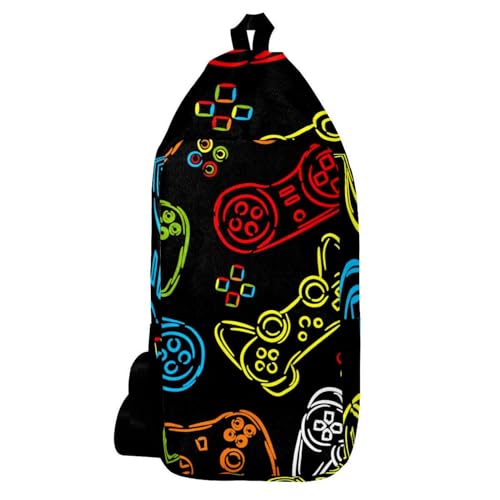 Sac à dos à bandoulière Joystick Game multicolore 16x36cm pour hommes et femmes