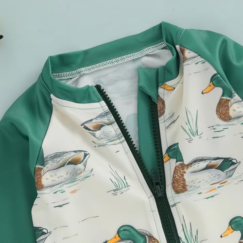 Engofs Toddler Baby Boy Girl Swimsuit One Piece Rash Guard Bathing Suit Beach Swimwear with Hat4