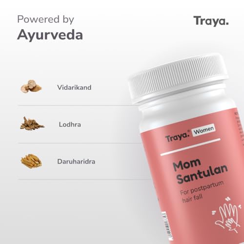 Image of Traya Mom Santulan | Ayurvedic Multi-Vitamins to Manage Postpartum Hair Fall, Menstrual Cycles, Boosts Reproductive Health and Hair Growth | Contains Vidarikand, Lodhra & Daruharidra | 120 Tablets
