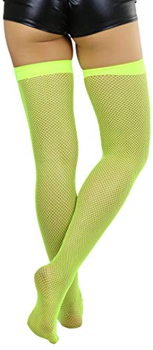 Image of ToBeInStyle Women's Fine Classic Fishnet Thigh High Stretch Nylon Novelty Stockings