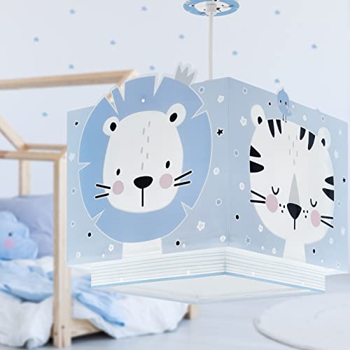 Dalber kinderlampe Pendelleuchte Hängelampe Baby Jungle Tiere Dschungeltiere, Kunststoff, Blau