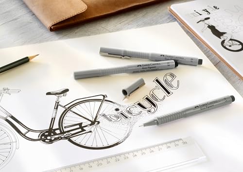 Faber Castell 4 Penne Inchiostro Pigmentato Nero - 4