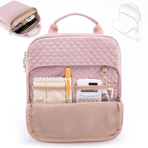 Book Sleeve with Zipper Book Pouch,Quilted Book Carrier, Book Covers for Book Lovers,Multi-Pocket Book Protector Case for Hardcover,Book Accessories, Bible Bags for Bible Study Supplies, AA Books