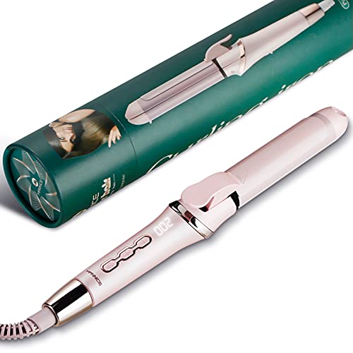 2 in 1 Straightener and Curling Iron 1.25 Inch, Dual Voltage Digital Display Hair Flat Iron-Curling Wands, Ceramic Tourmaline Coating
