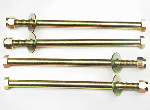 Image of 1 /2 inch x 9 inch Hex Head Bolt by Color Galvanization with Nylon Lock nut and Large Size Washer Assortment Kit,Alloy Steel,Grade 5.(4pcs Pack)