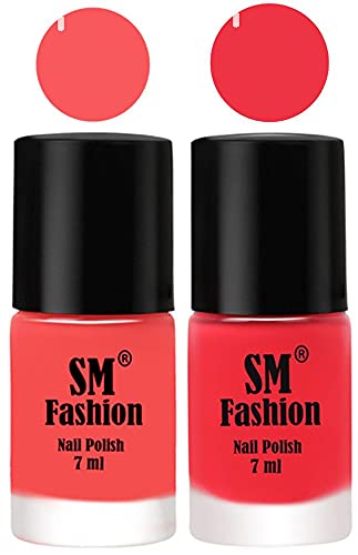 Image of Long Lasting Nail Polish | Nail Paint Combo 7 ml Each) - Set of 2 Light Pink-Rose Pink