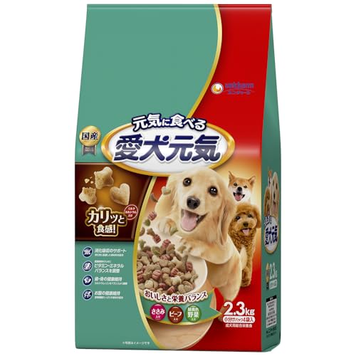 愛犬元気 成犬用 ささみ・ビーフ・緑黄色野菜入り 2.3kgのサムネイル