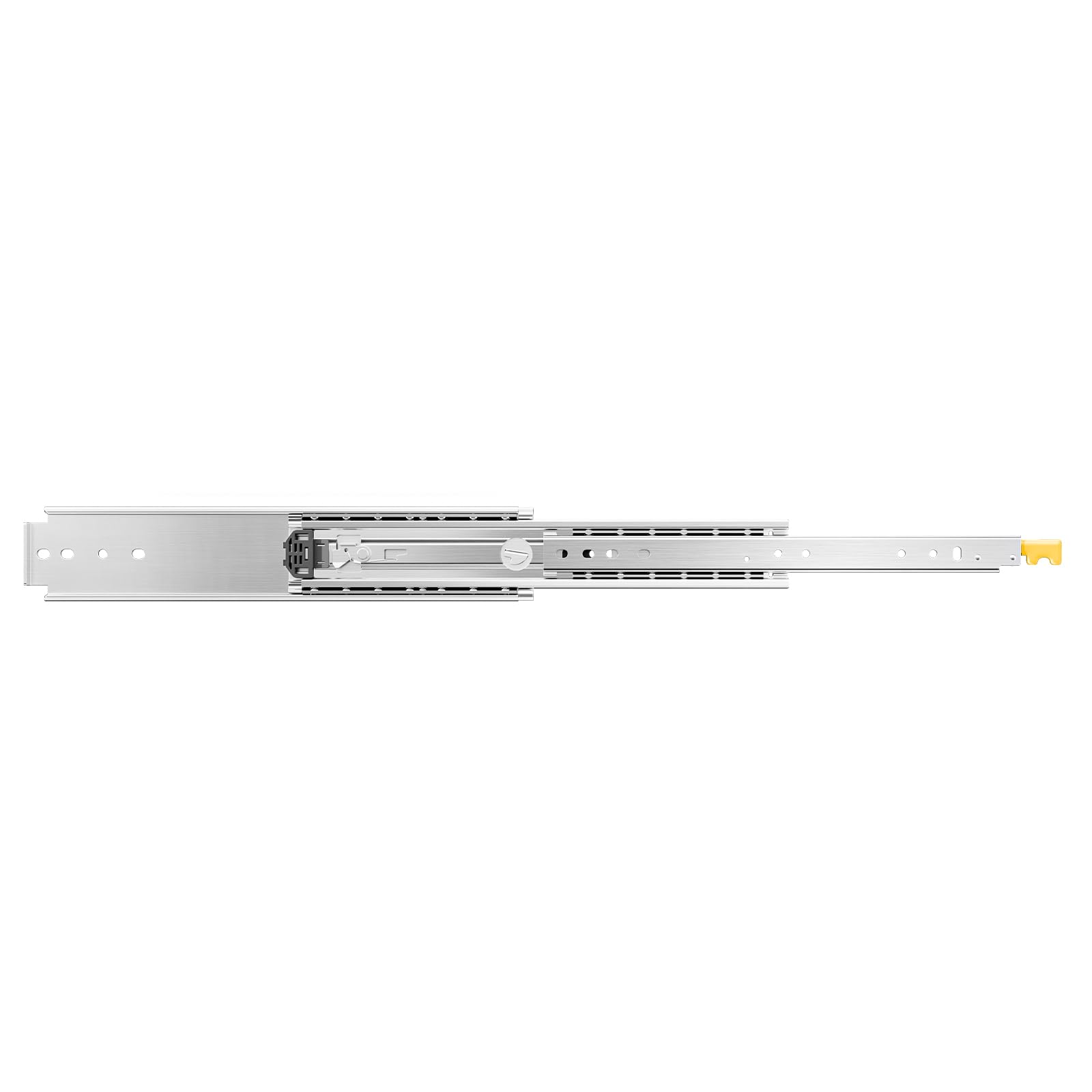 VEVOR 1 Par de Correderas Dobles para Cajones de Extensión Completa, Carga de 226,8 kg, Rodamiento de Bolas con Riel Deslizante para Cajones de Montaje Lateral con Bloqueo, 590 x 76 x 19,5 mm