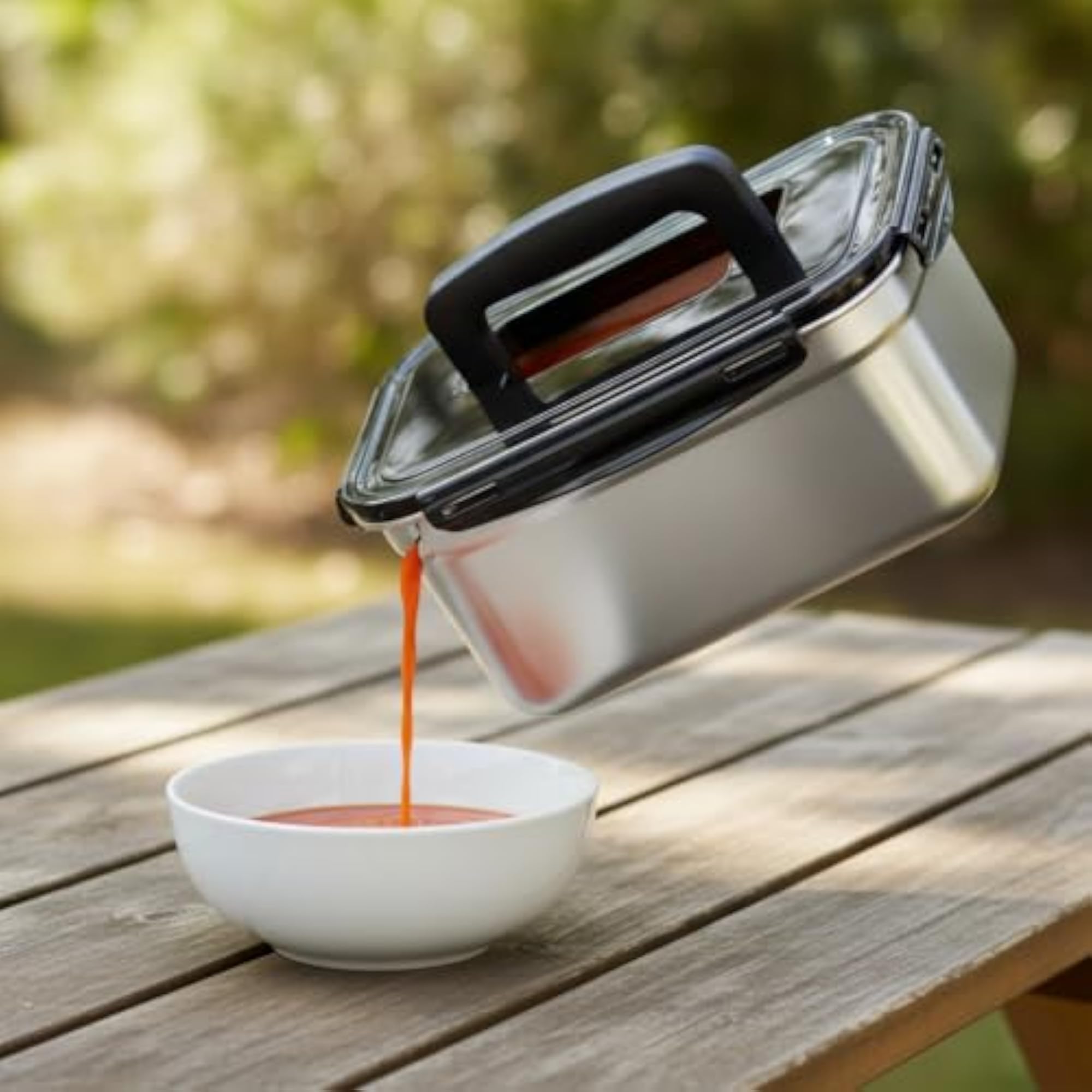 Large Rectangular Stainless Steel Food Storage Container with Lid