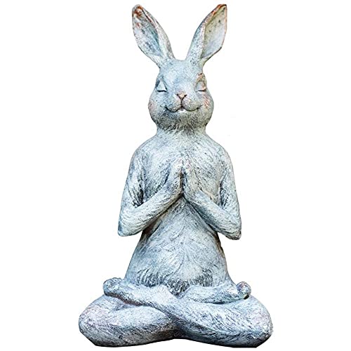Statues de Lapin Yoga en résine : sublimez un jardin terne avec cette décoration rétro
