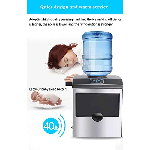 Máquina multifuncional para hacer cubos de hielo con función de agua fría, fabricadora de hielo que produce en 8-12 minutos, 25 kg/24 h, pantalla LED, portátil, hecha de acero inoxidable para uso doméstico o de oficina miniatura 2