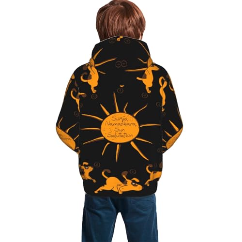 Dog Doing Yoga Kid Hoodies Boys Sweatshirts Girls Pullover with Pocket4