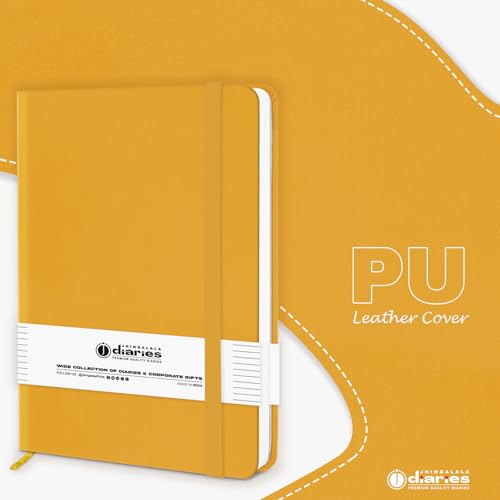 Image of Jhingalala Diaries - Hardbound Leather Cover Pocket Size Corporate Executive Diary Notebook I Pocket Diary For Men and Women I A6 Size I 80gsm Paper I 192 Ruled Pages (Yellow)