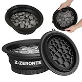 Face Bowl for Ice With Built-in Ice Tray Collapsible Silicone Facial Face Ice Bath Bowl Small Reusable Cold Plunge Basin is Portable,Perfect for Home Use,Camping,Travel Cold Bath Spa Tool & Black