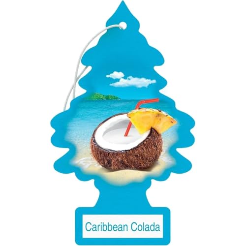 Image of LITTLE TREES Car Air Freshener | Hanging Paper Tree for Home or Car | Caribbean Colada