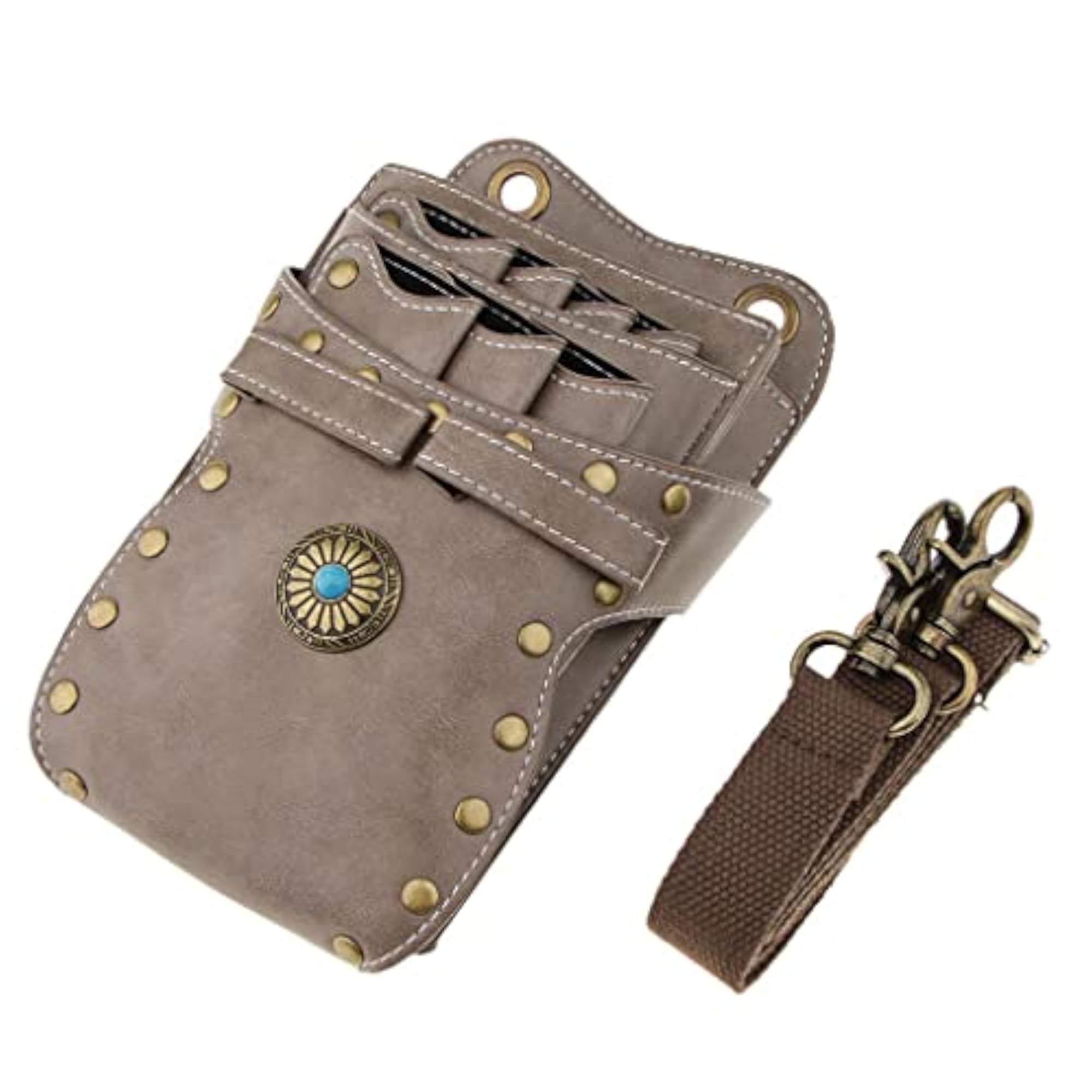 Leather Barber Scissors Holder Pouch, Tools Waist Bag