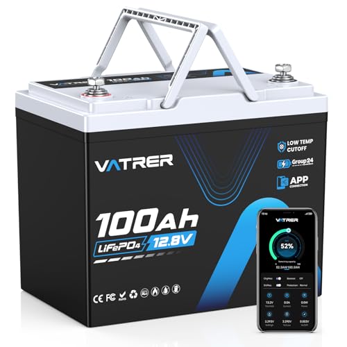 Image of 150A BMS 12V 100Ah Group 24 Lithium Battery with APP Monitoring, Rechargeable LiFePO4 Trolling Motor Battery, Multi-Protection, 1.92kW Max Load Power for RVs, Boats, Off-Grid, Home Energy Storage, etc