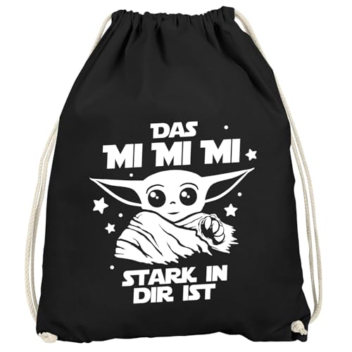 MoonWorks Turnbeutel Parodie Spruch Das mi mi mi stark in dir ist Fun-Shirt Gymsac Schwarz...