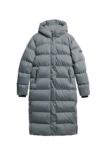 Superdry Abrigo largo acolchado de microfibra para mujer, ébano, 42 | Ya disponible en tu tienda friki favorita! En mundofriki.es!