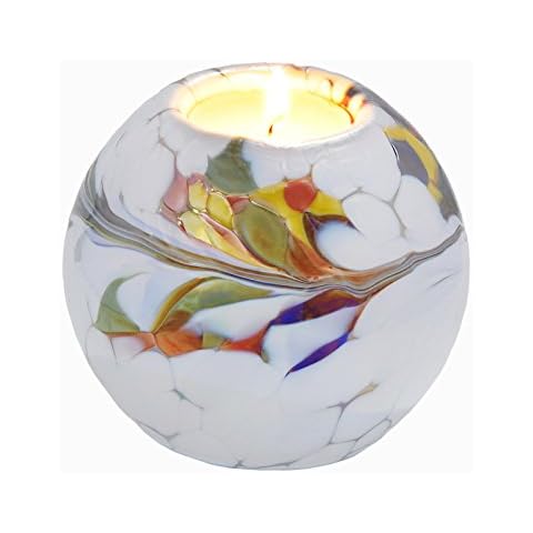 D&J Glassware Friendship Mini Globe Tea Light in a White Colour Cover