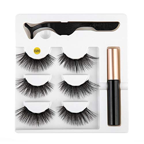 Magnetic eyeliner false eyelashes Kit Easy To Wear Quick Dry Liquid Eyeliner Magnetic eyeliner false eyelashes Magnetic Liquid Eyeliner False Eyelashes Tweezer Set Cosmetic Tools # 20