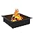 36" Square Fire Pit Ring Wood Burning Portable Outdoor Fireplaces for Outside, Camping, Heating, Bonfire and Picnic Fogatas para Patio Black