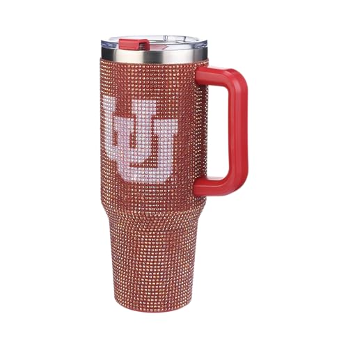 Image of The Memory Company Officially Licensed 40oz TC Bling Game Day Tumbler with Vintage Logo, University of Utah