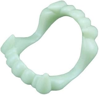 Teeth Caps Realistic Fangs for Costume Celebration Glow-in-the-dark | PP Plastic, Light Green Finish, Individually Sealed Pack, Easy Wear, Prank Use