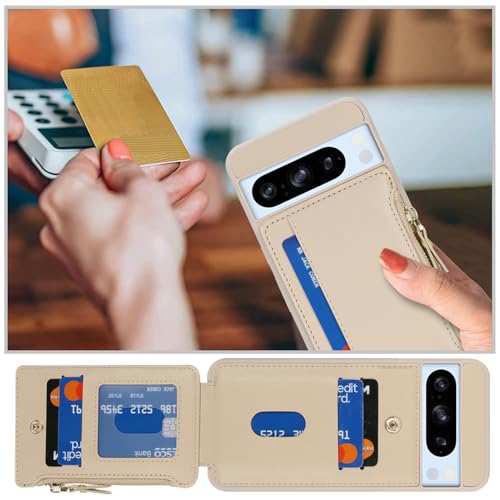 Image of Cavor for Google Pixel 8 Pro Case Wallet with Card Holder, Cream