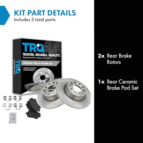 Image of TRQ Rear Ceramic Brake Pad and Rotor Set