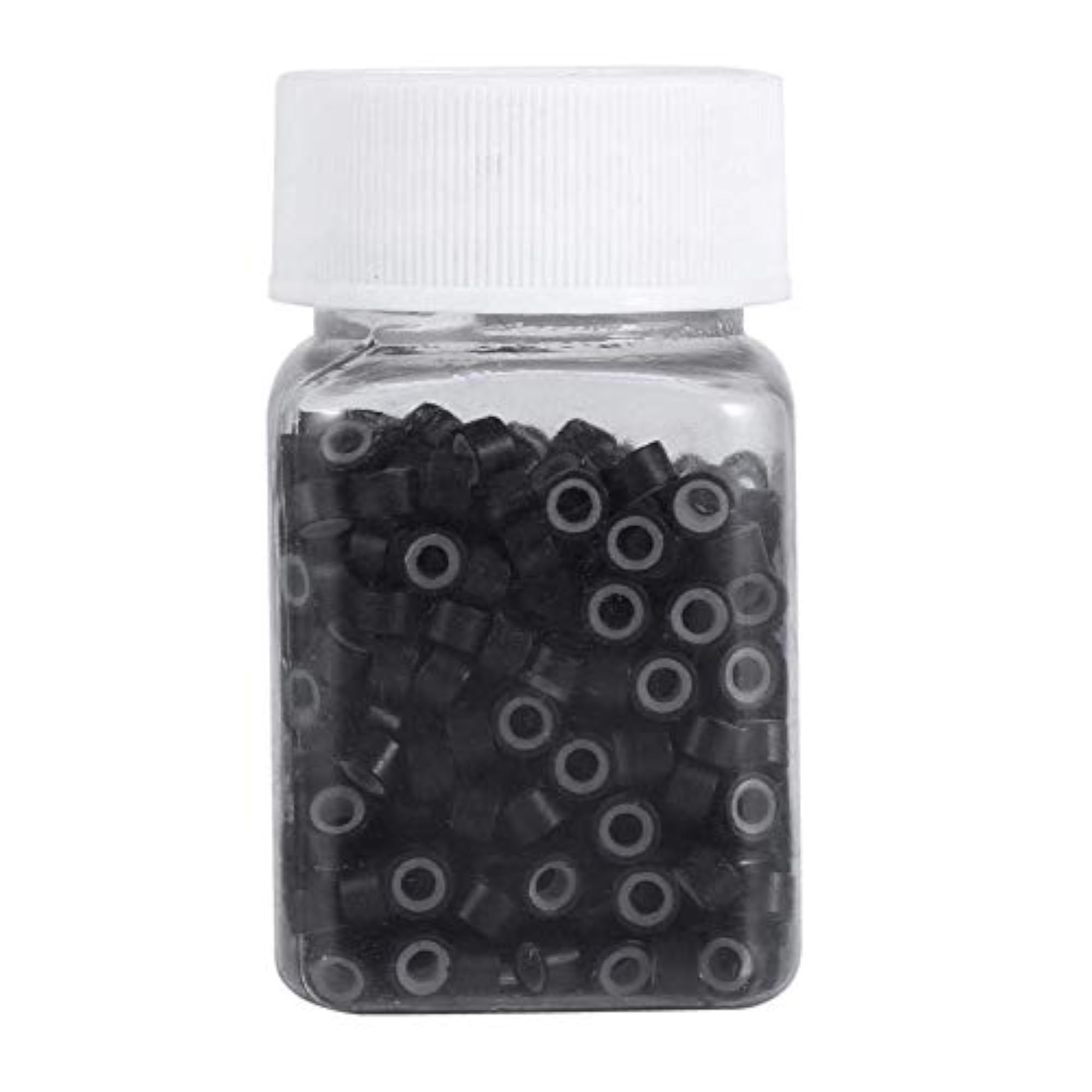 500PCS 5MM Hair Extension Beads, Silicone Lined Link Rings