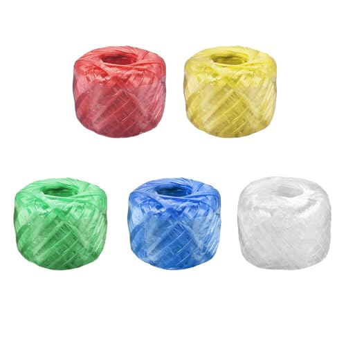 5 rotoli di spago in poliestere nylon e plastica, 5 colori, per uso domestico per rilegatura quotidiana e artigianato