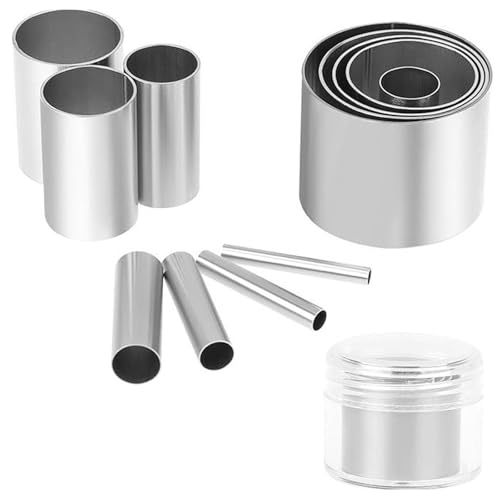PANGBOER 12 moldes de acero inoxidable para cerámica de 3 mm a 32 mm para arcilla, hechos a mano, cortadores de agujeros de cerámica, moldes de acero inoxidable