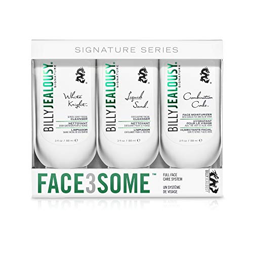 Billy Jealousy Face3Some Mens Face Trio Cleansing Kit With Daily Facial Cleanser, Exfoliating Facial Cleanser and Face Moisturizer, 1 count