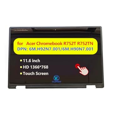 Substituição para Acer Chromebook R752T R752TN Laptop Display LCD Touch Screen Módulo Digitalizador Montagem com Bisel 6M.H92N7.001,B116XAB01.4,6M.H90N7.001