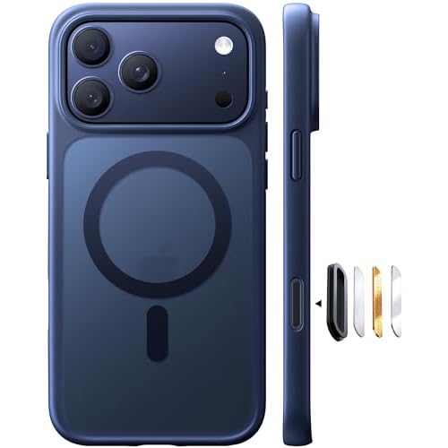 TORRAS Stronger Magnetic & Shockproof for iPhone 17 Pro Max Case, Fit for MagSafe, Mil-Grade Drop Protection, Camera Control, DIY Button, Slim for iPhone 17 Pro Max Phone Case Translucent De