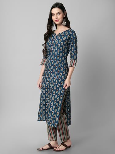 Image of rytras Women's Cotton Printed Kurta With Pant