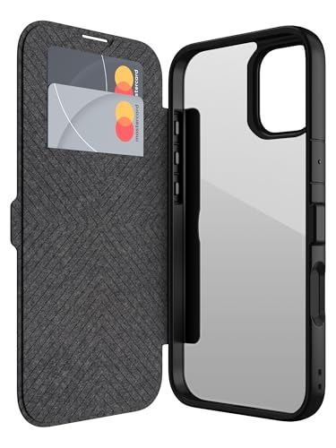 【RAPTIC】 iPhone 16 対応 ケース 手帳型 カード 収納 耐衝撃 米軍 MIL 規格 クリア 背面 レザー カード 収納 手帳型ケース マグネット 式 スマホケース [ iPhone16 アイフォン 16 対応 携帯ケース ] iPhone 16 Case Urban Folio ブラック