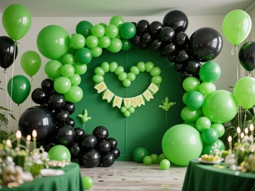 Black Balloons 145pcs Different Sizes 5in 10in 12in 18in Shiny Metallic Black Latex Balloon Arch Kit Garland for Graduation Halloween Baby Shower Birthday Party Decoration - Image 5