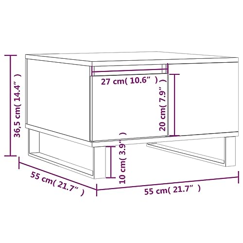 Table basse chêne Sonoma 55x55 table appoint salon rangement - 3
