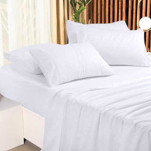Image of Utopia Bedding Full Bed Sheets Set - Pack of 2 Sheet Sets - Perfect for Spa, Hotel, & Guest Bedroom - Brushed Microfiber - Shrinkage and Fade Resistant - Easy Care (White)
