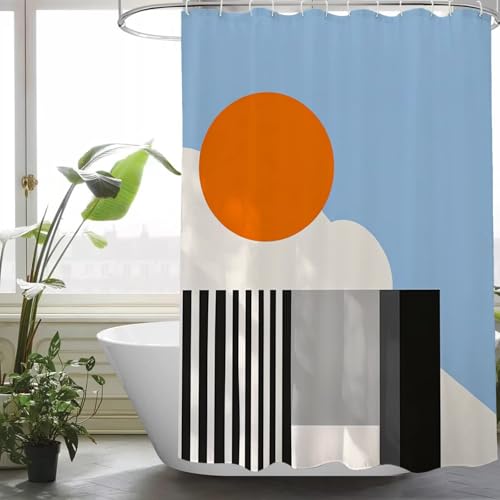Rideau de douche moderne imperméable anti moisissure géométrie y596l - 2