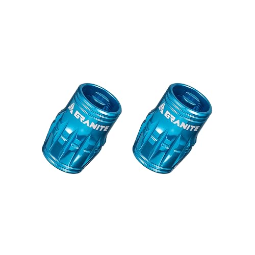 Granite Juicy Nipple Valve Cap with Valve Core Removing Function, Tire Valve Caps Dust Covers for Bikes and Vehicles, Durable Alloy Schrader Valve Cap, 2-Piece Set (Blue)