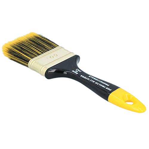 PAINTO Malerpinsel mit Ergonomischer Griff & Messingzwinge 60 mm + GRATIS Kreppband 25 m | Flachpinsel Pinsel für Lack Farben Beizen Acrylfarben Lasurpinsel Lackierpinsel Holz Werkzeuge Borstenpinsel