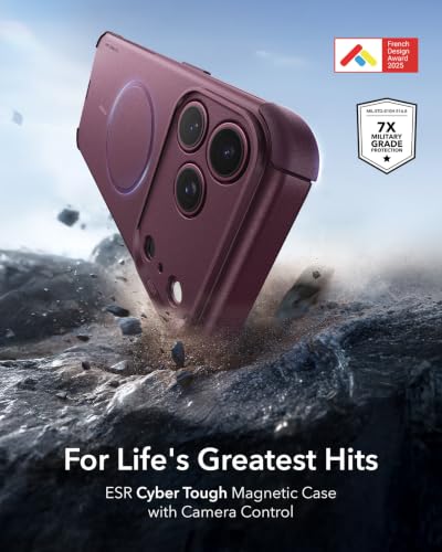 Image of ESR for iPhone 17 Pro Case, for MagSafe, Rugged, Burgundy