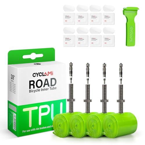 Chambre à air TPU CYCLAMI 700x18-32C lot de 4 valve Presta 60mm pour vélo de route